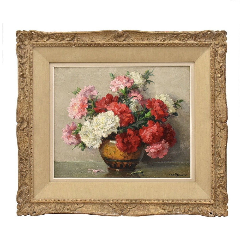 QF765 1a antique floral painting flower oil still life XX art deco.jpg